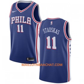Maillot NBA Philadelphia 76ers Nik Stauskas 11 Nike 2017-18 Bleu Swingman - Homme